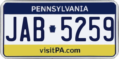 PA license plate JAB5259