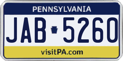 PA license plate JAB5260