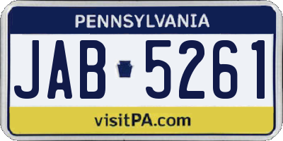 PA license plate JAB5261