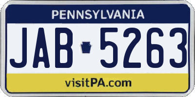 PA license plate JAB5263