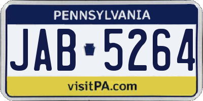 PA license plate JAB5264