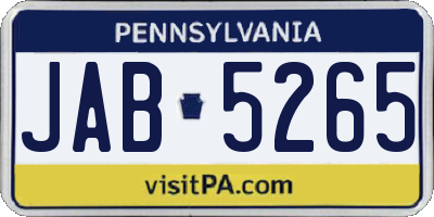 PA license plate JAB5265