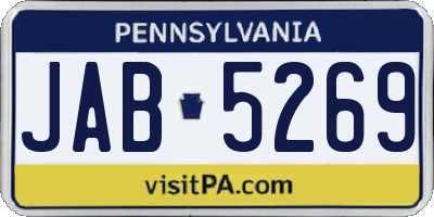 PA license plate JAB5269