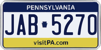 PA license plate JAB5270