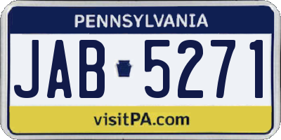 PA license plate JAB5271