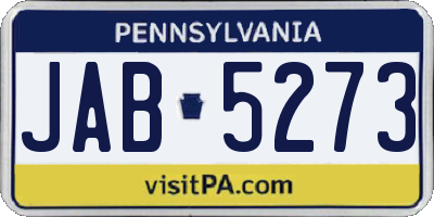 PA license plate JAB5273