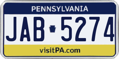 PA license plate JAB5274