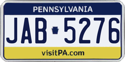 PA license plate JAB5276