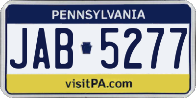 PA license plate JAB5277