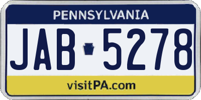 PA license plate JAB5278