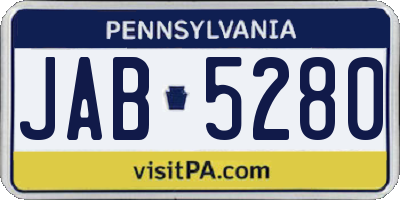 PA license plate JAB5280