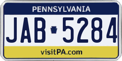 PA license plate JAB5284