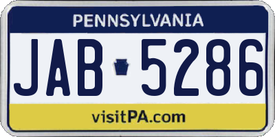 PA license plate JAB5286