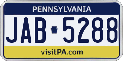 PA license plate JAB5288