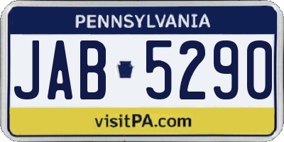 PA license plate JAB5290