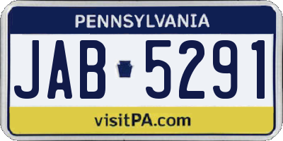 PA license plate JAB5291