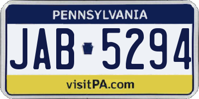 PA license plate JAB5294