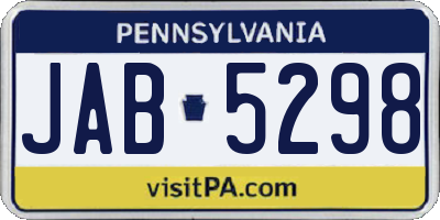 PA license plate JAB5298