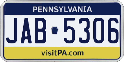 PA license plate JAB5306