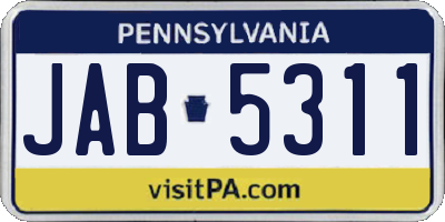 PA license plate JAB5311