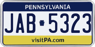 PA license plate JAB5323