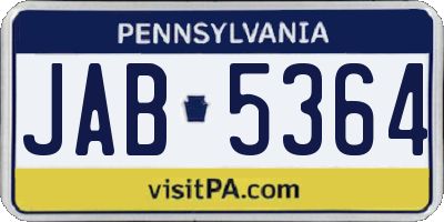 PA license plate JAB5364