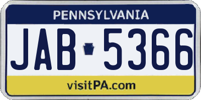 PA license plate JAB5366