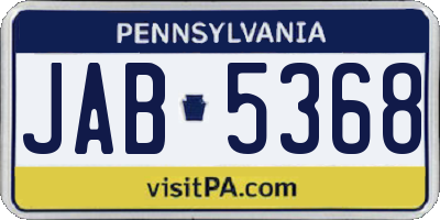 PA license plate JAB5368