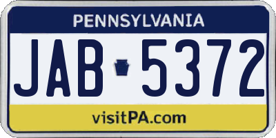 PA license plate JAB5372