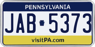 PA license plate JAB5373