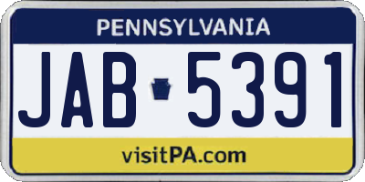 PA license plate JAB5391