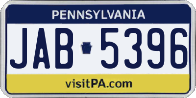 PA license plate JAB5396