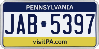 PA license plate JAB5397