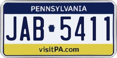 PA license plate JAB5411