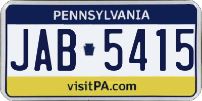 PA license plate JAB5415