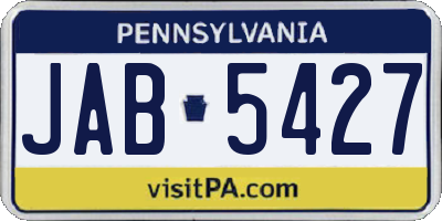PA license plate JAB5427