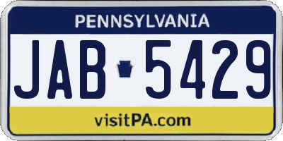 PA license plate JAB5429