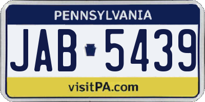 PA license plate JAB5439