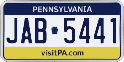 PA license plate JAB5441