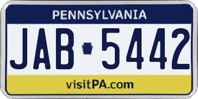 PA license plate JAB5442