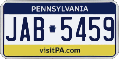 PA license plate JAB5459