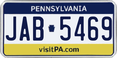 PA license plate JAB5469