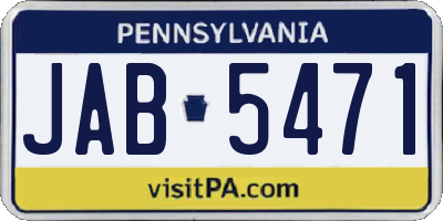 PA license plate JAB5471