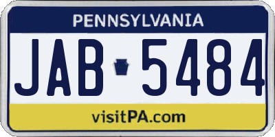 PA license plate JAB5484