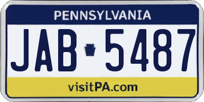 PA license plate JAB5487