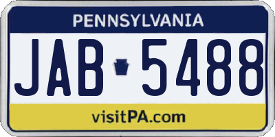 PA license plate JAB5488