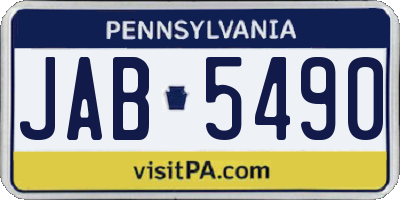 PA license plate JAB5490