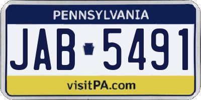 PA license plate JAB5491