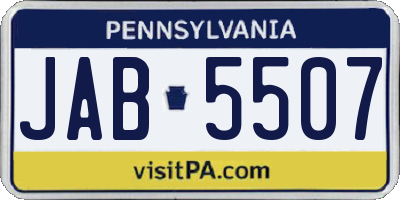 PA license plate JAB5507