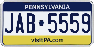 PA license plate JAB5559